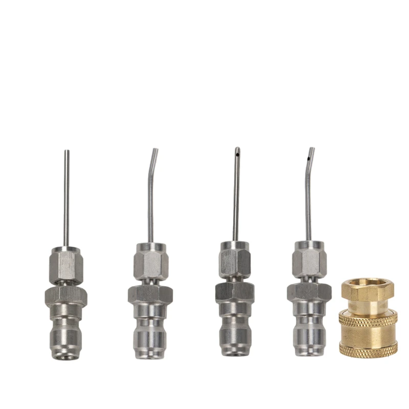 Robust metal cleaning nozzle with 1/4 quick connect and female 14 threaded interface for consistent performance