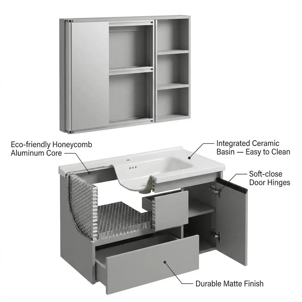 Bathroom CabinetModern Eco-Fri - огляд і ціна Home Bathroom Vanity Combo