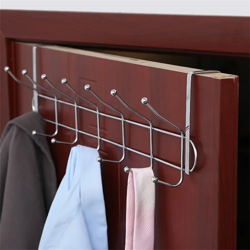 

Hook Door Space Bedroom Storage Telescopic black Hanger Behind Aluminum Rack Punching Bathroom Creative Storage The Free