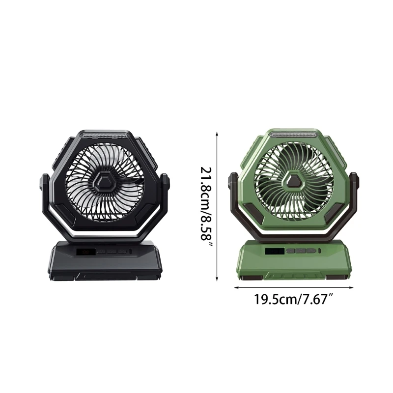 Ventilador Ventilador pequeno silencioso USB com luz LED Ventilador elétrico recarregável