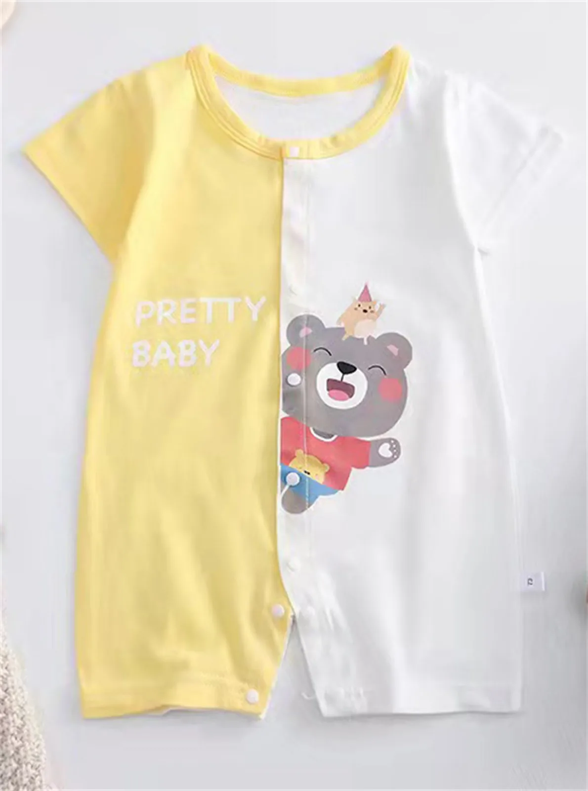 3 6 9 12 24 Months Infant Toddler Rompers Cotton Summer Baby Boys Thin Rompers Short Sleeve Newborn Cartoon Baby Girls Bodysuit