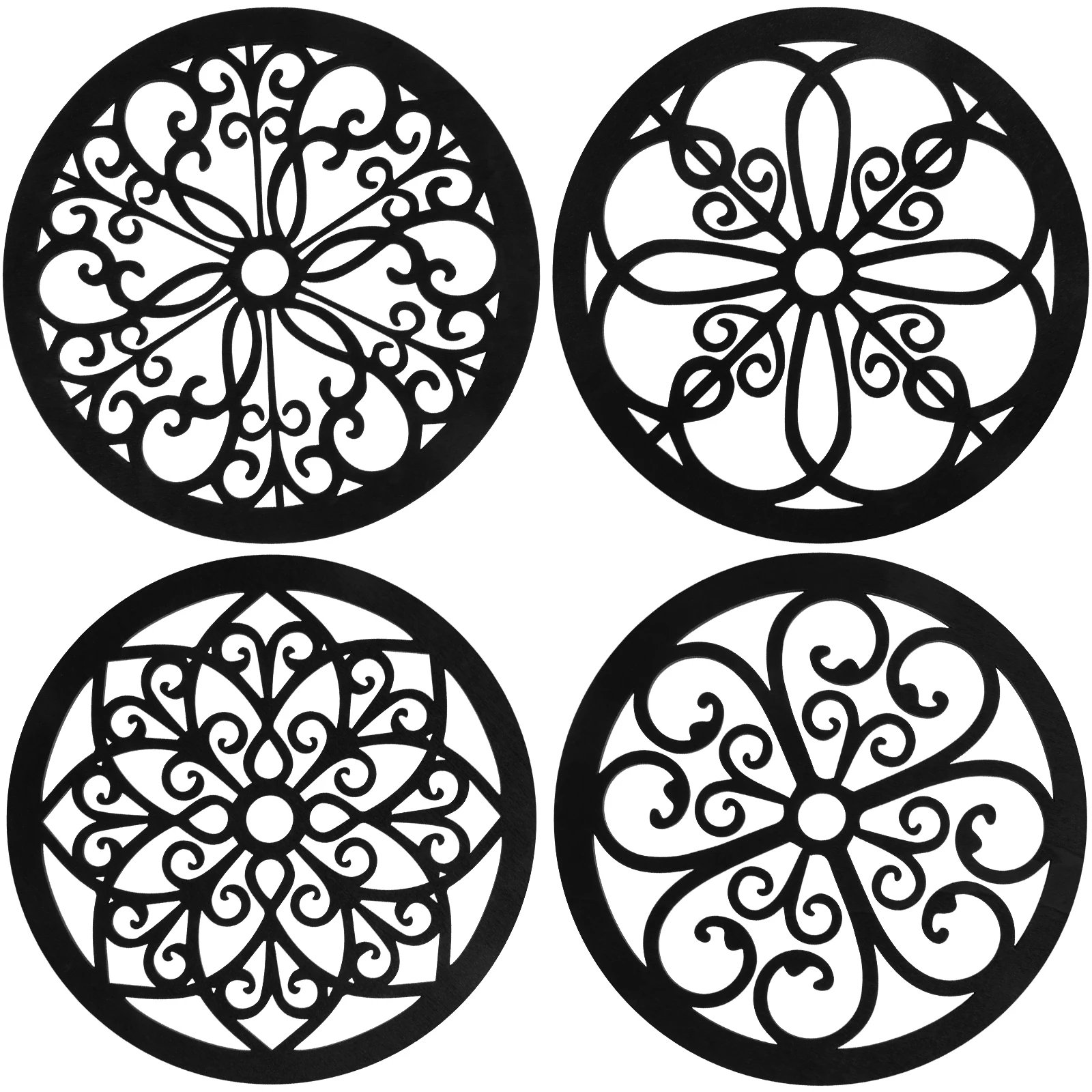 1/5 sets Rustic Wall Decor Wooden Round/Square Wall Hanging Art Exquisite Hollow Hanging Farmhouse Wall Decoration