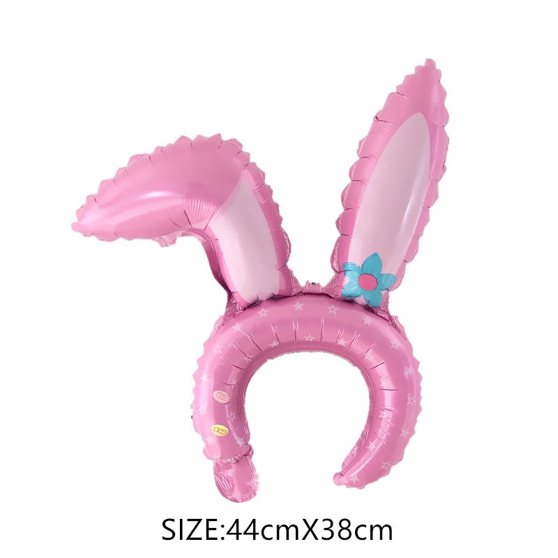 Cute Crooked Ear Bunny Head Wearing Aluminum Film Balloon Baby Birthday Kindergarten Valentine's Day Wedding Holiday Party Event