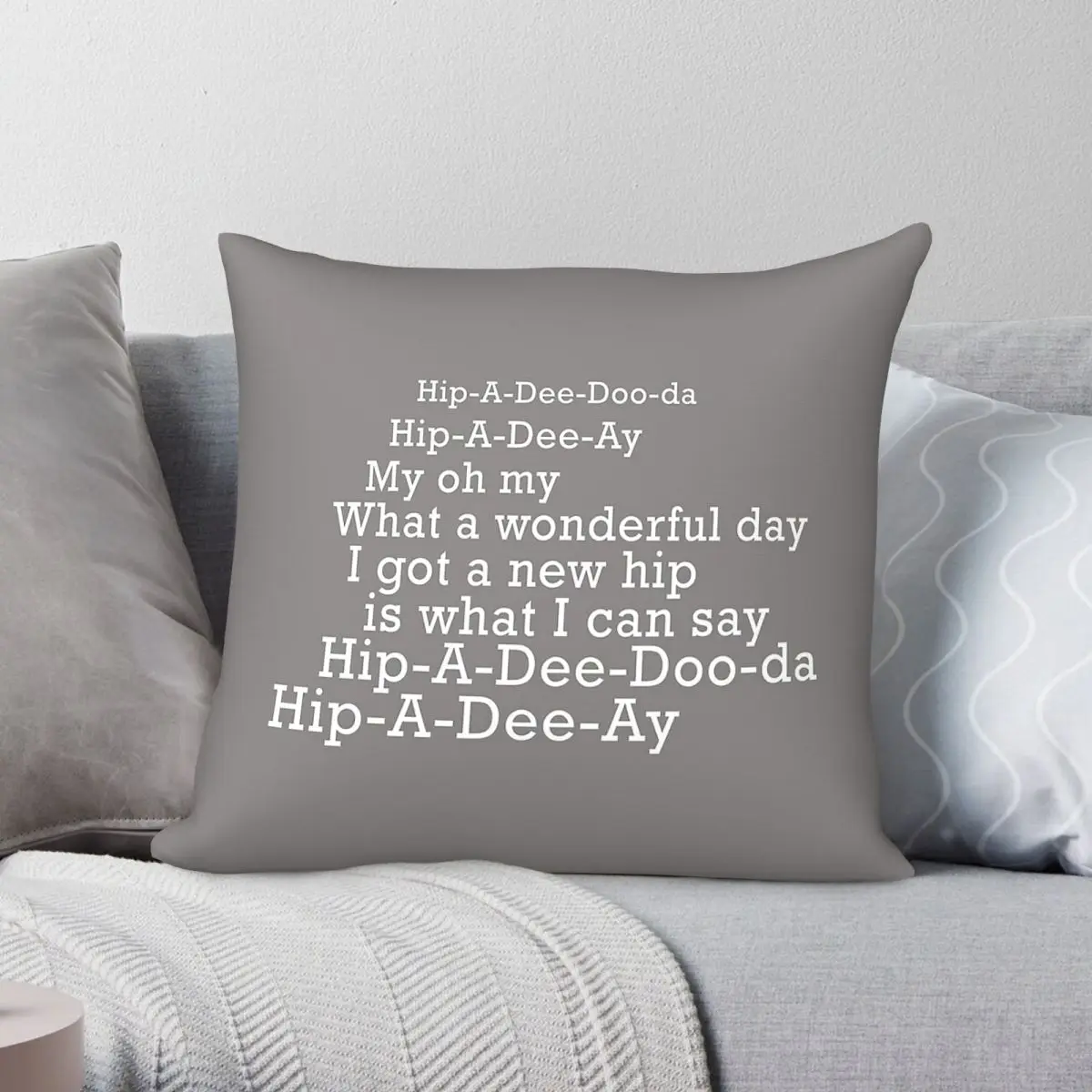 Top Fun Hip Replacement Poem Square Pillowcase Polyester Linen Velvet Pattern Zip Decor Home Cushion Cover Wholesale