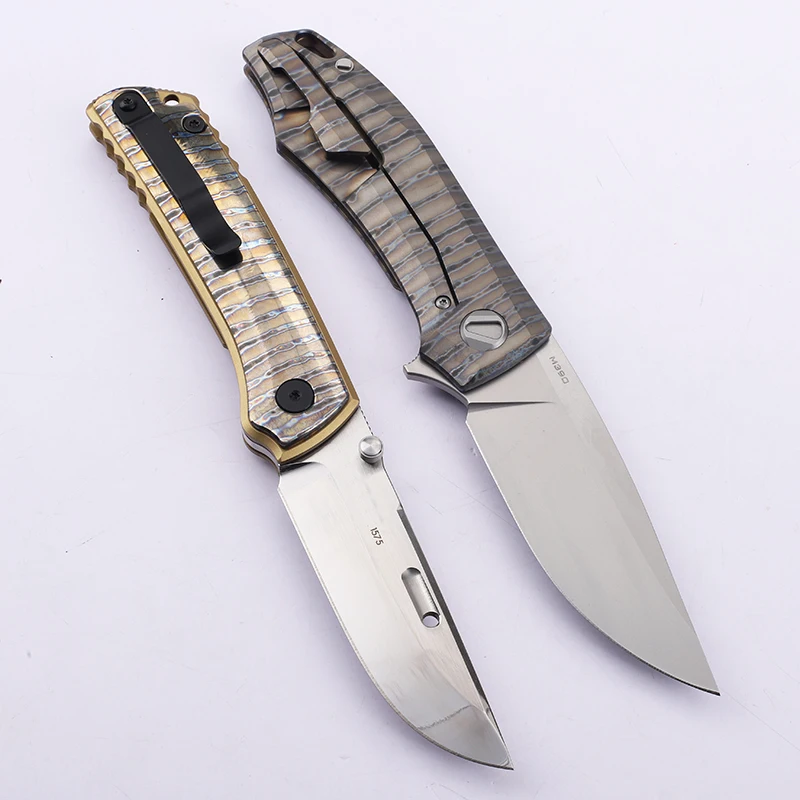 جديد النار مقبض سبائك التيتانيوم مقبض VG10 و M390 شفرة مكافحة الجسم الصيد جيب الفاكهة المحمولة EDC سكين #4