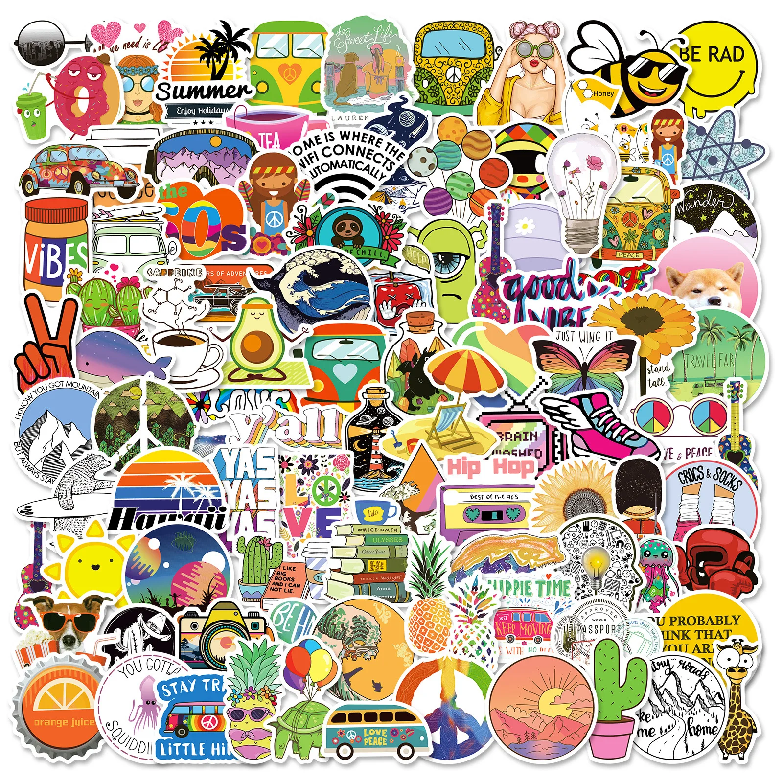 

10/30/50/100PCS Cool Personalized Creative Decorative Stickers Cartoon Graffiti Waterproof Decal Kids Toy for Suitcase Laptop
