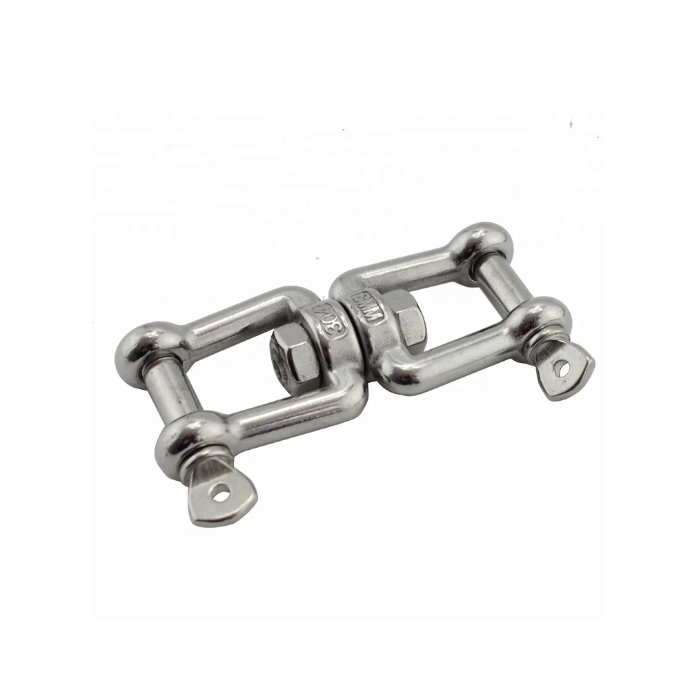 1PCS Jaw And Jaw Anchor Chain Swivel Connecter 304 Stainless Steel Polished 4mm 5mm 6mm 8mm 10mm For Marine Boat Accessories