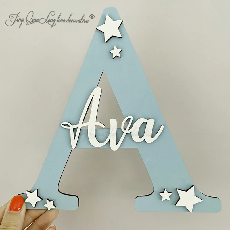 Custom Wooden Nursery Name Sign, Initial Sign, Name Sign For Wall, Gift for Kids, Big Letters, Wooden Letters, Wooden Block Sign