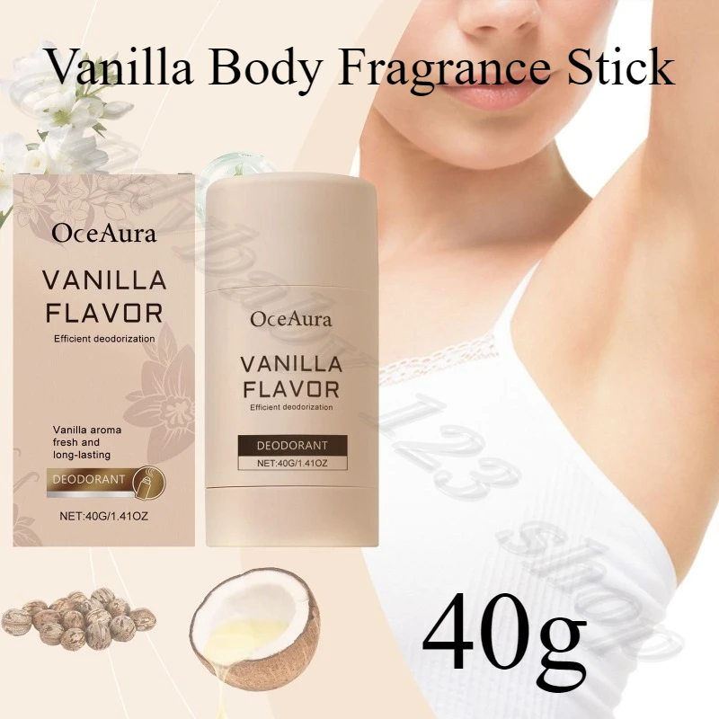 

Vanilla body fragrance stick natural fresh floral fragrance improve body underarm odor refreshing to remove body odor 40g
