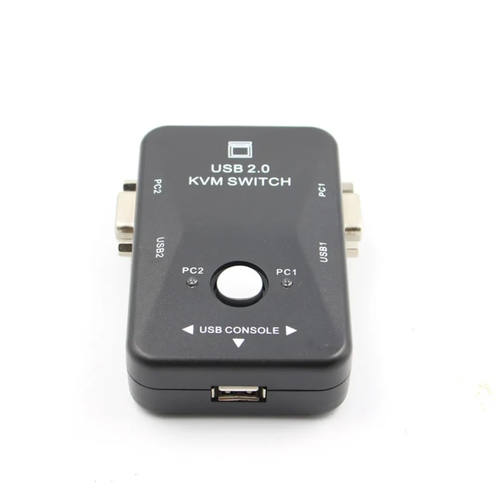 2 in 1 Out 2 Port VGA KVM Switch VGA Switcher USB 2.0 KVM Switch Splitter Convenient Simple Operation USB 2.0 KVM Switcher