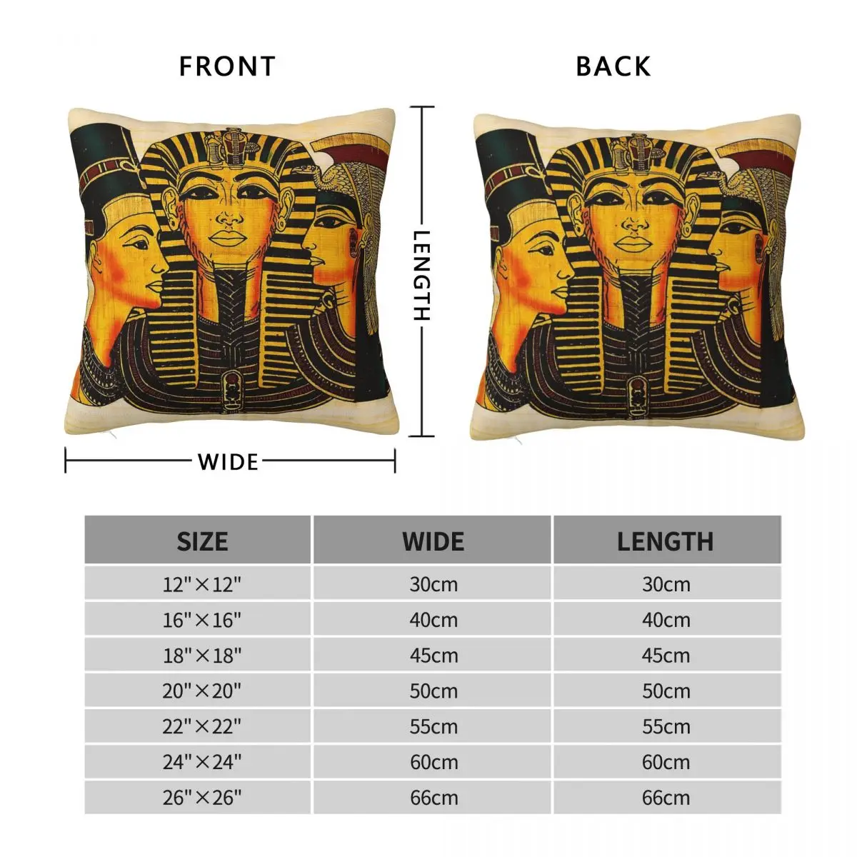 Egyptian King Tut Nefertiti Cleopatra Square Pillowcase Polyester Linen Velvet Creative Zip Pillow Case Home Cushion Cover 18