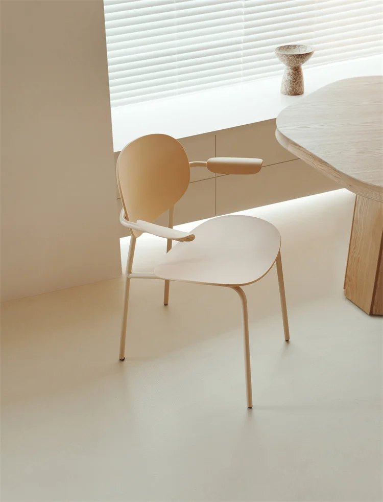 Custom dining room furniture fully stacked metal legs plastic casual coffee chair