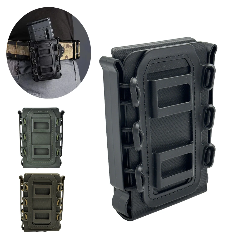 Tactical Magazine Pouch Molle for Ar15 M4 5.56 7.62 9mm Scorpion Fast Mag Quick Release Mag TPR Holster Adjustable Case Box