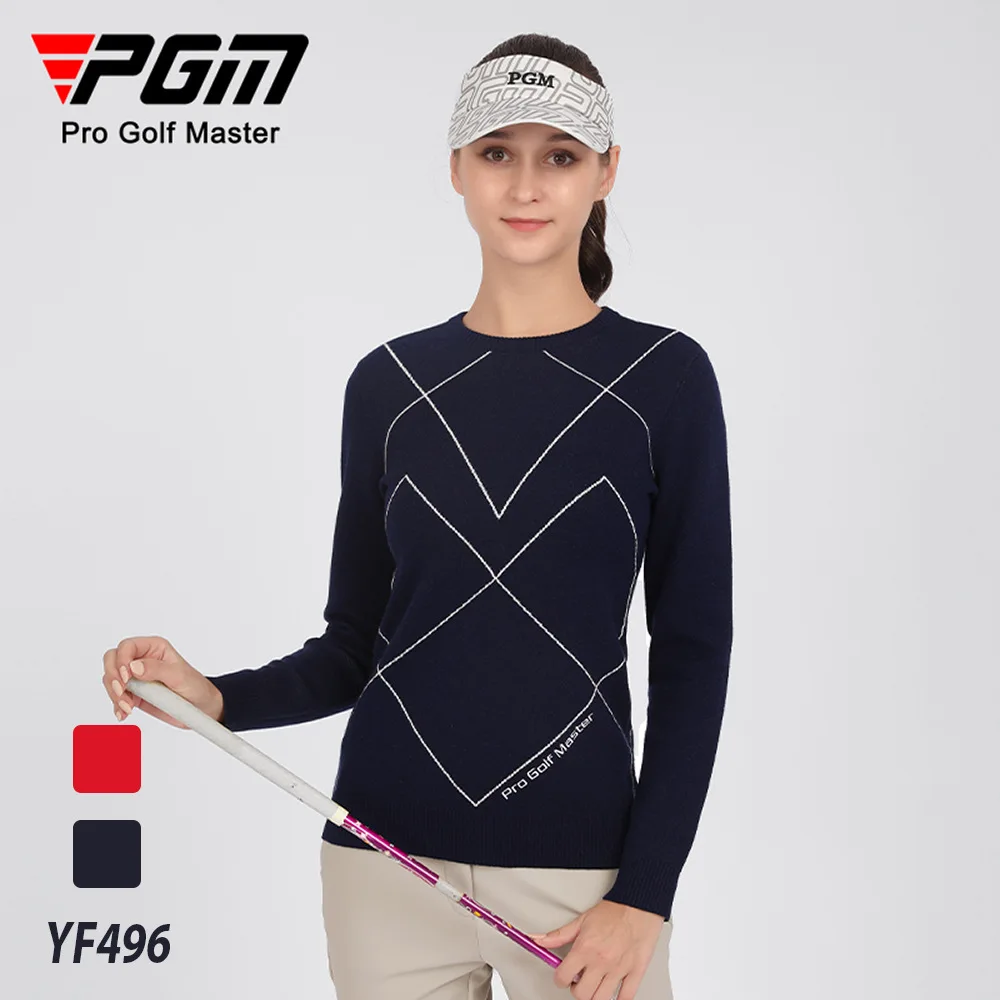 

PGM Golf Clothing Women's Long Sleeve Sweater, Cold Resistant and Warm, Round Neck Design, Casual and Versatile