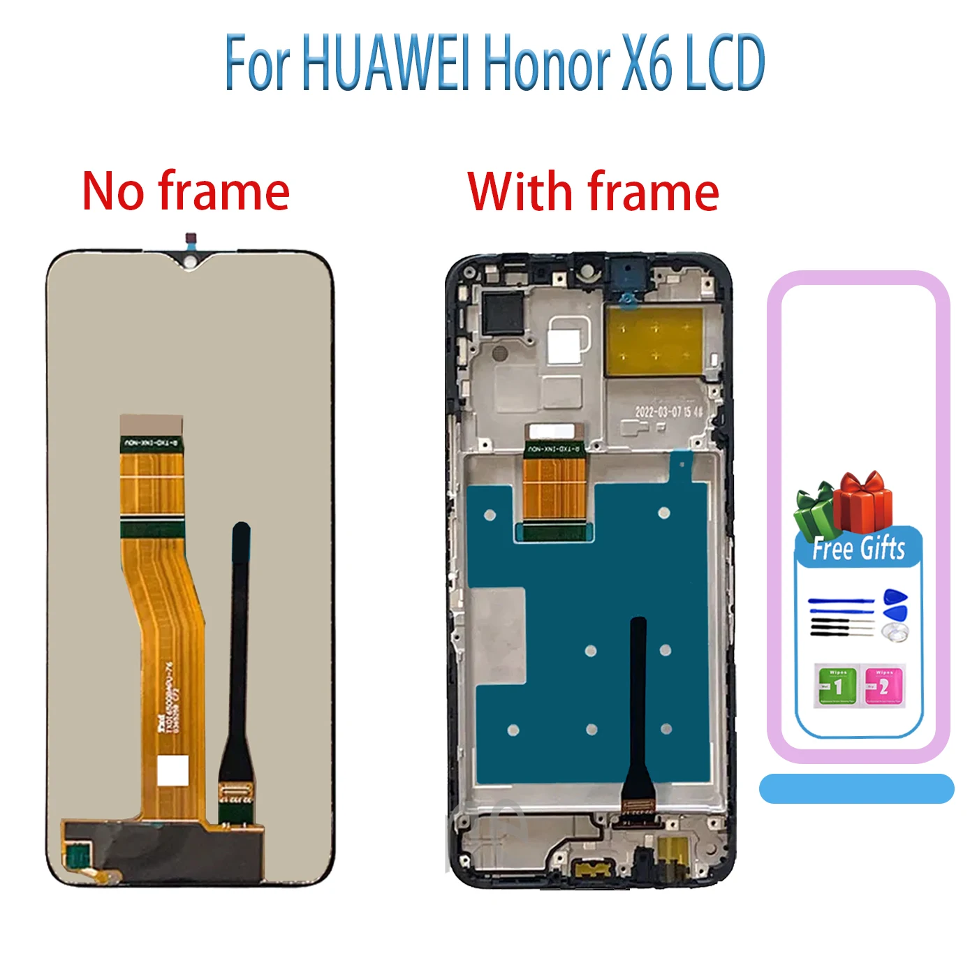 100% Tested 6.5\'\'LCD For Huawei Honor X6 LCD VNE-LX1 VNE-LX2 Display Touch Screen  Digitizer Assembly For HonorX6 LCD Frame