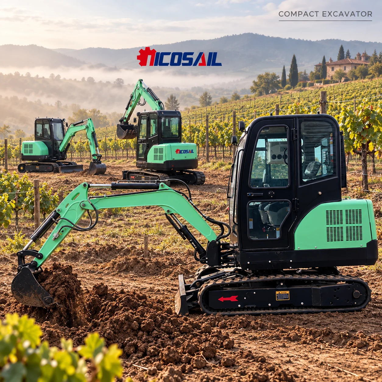 3 Ton Compact Excavator Hydraulic Mini Digger Crawler Excavator for Farm Construction Work