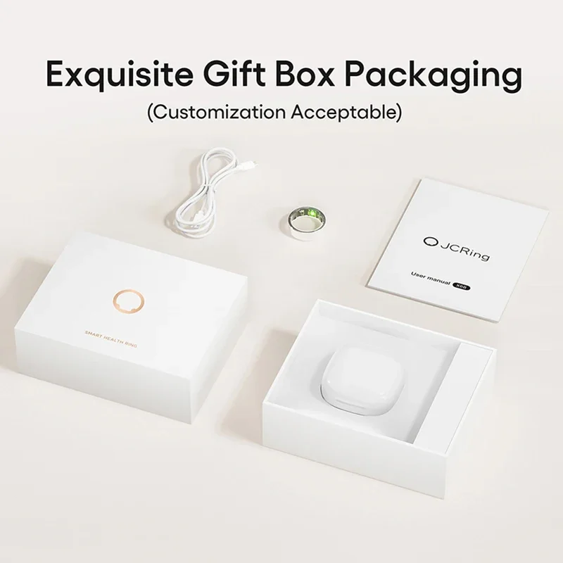 Smart Health Ring, Titanium Fitness Tracker with Temperature, Sleep & Health Monitoring