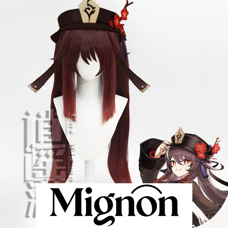 

Genshin Impact Hu Tao Косплей Парик Twin Tails Отдельный градиент Тигр Зажим Подарок на Хэллоуин