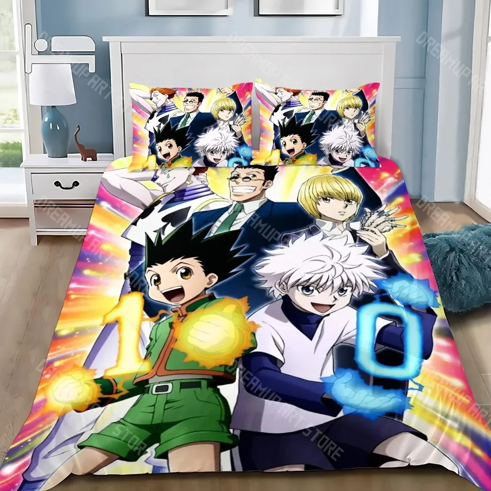 2026 Cartoon Hunter X Hunter Duvet Cover Pillowcase Bedding Set Adult Boy Girl Bedroom Decoration Children Single Double Large S