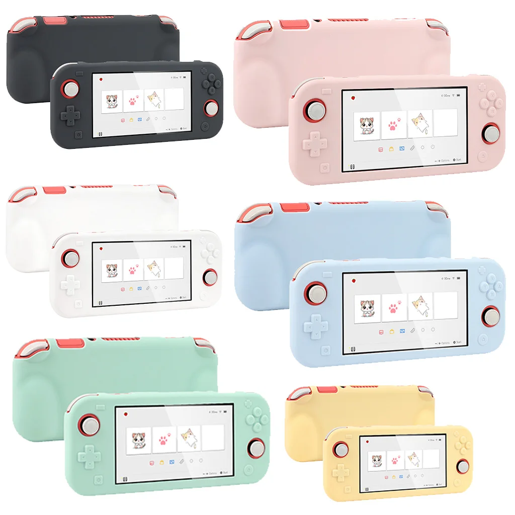 

Чехол для консоли Nintendo Switch Lite с ручкой-держателем, защитный чехол из мягкого TPU силикона для NS Lite, защитная пленка для кнопок.