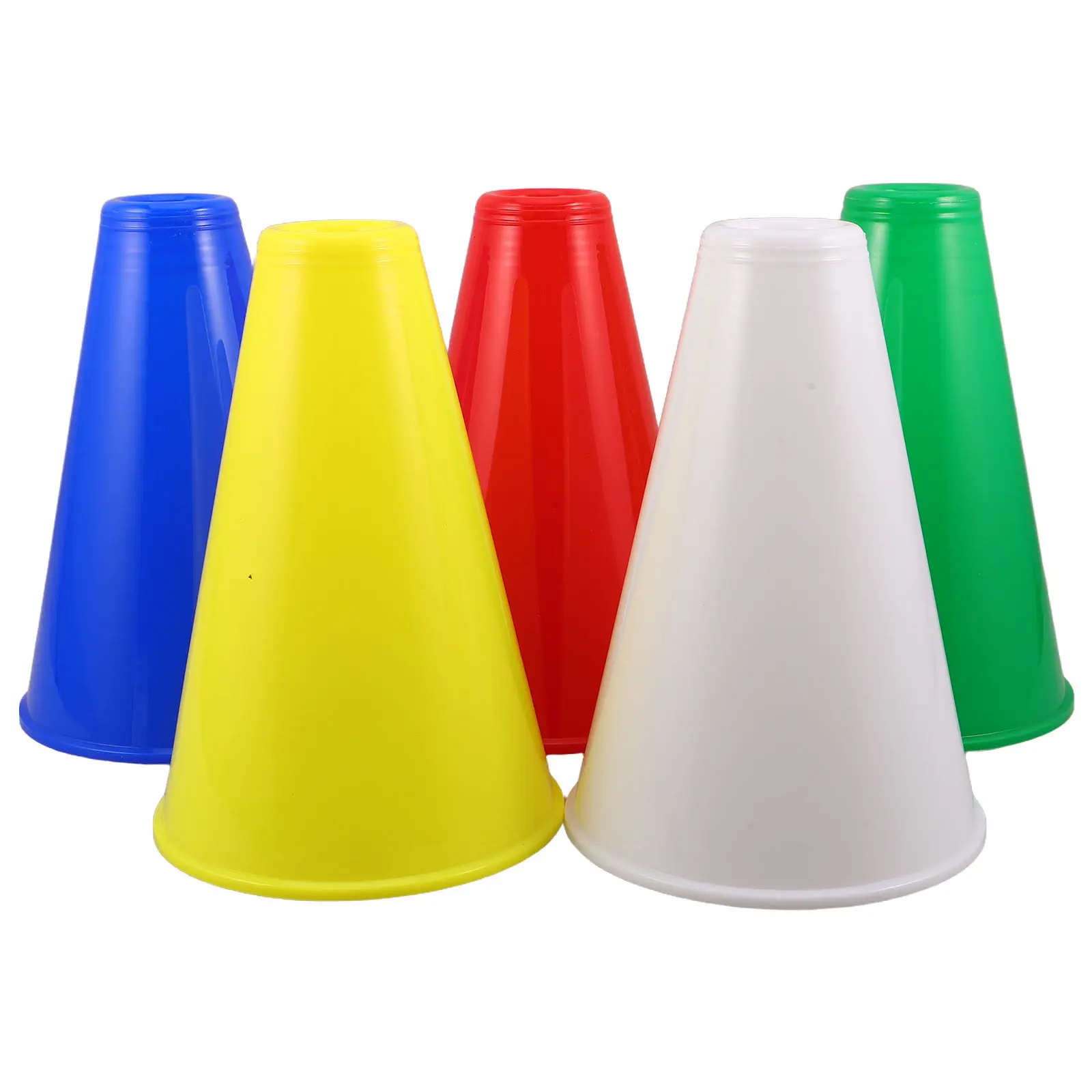 5pcs-plastic-cheer-megaphone-small-flat-loud-voice-amplifier-for-football-games-school-rallies-sporting-events-cheerleading