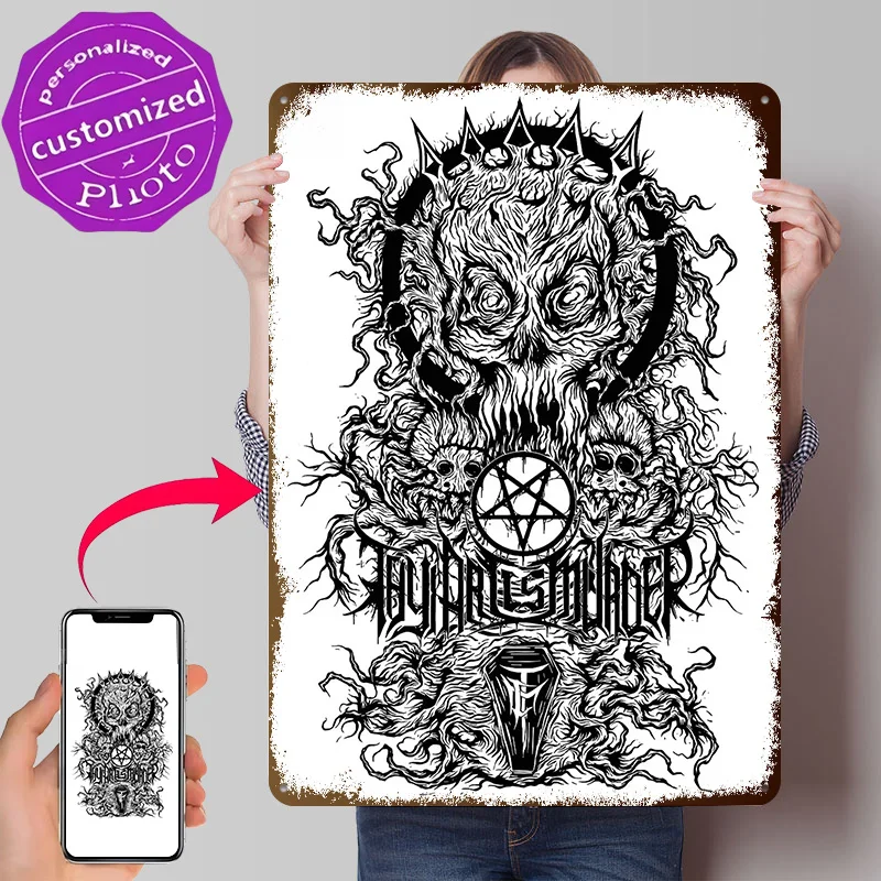 Thy Art Is Murder - Graphic Art 3D Printed Texture Poster Personalized Wall Art Retro Metal Tin Signs for Vintage Interior Decor