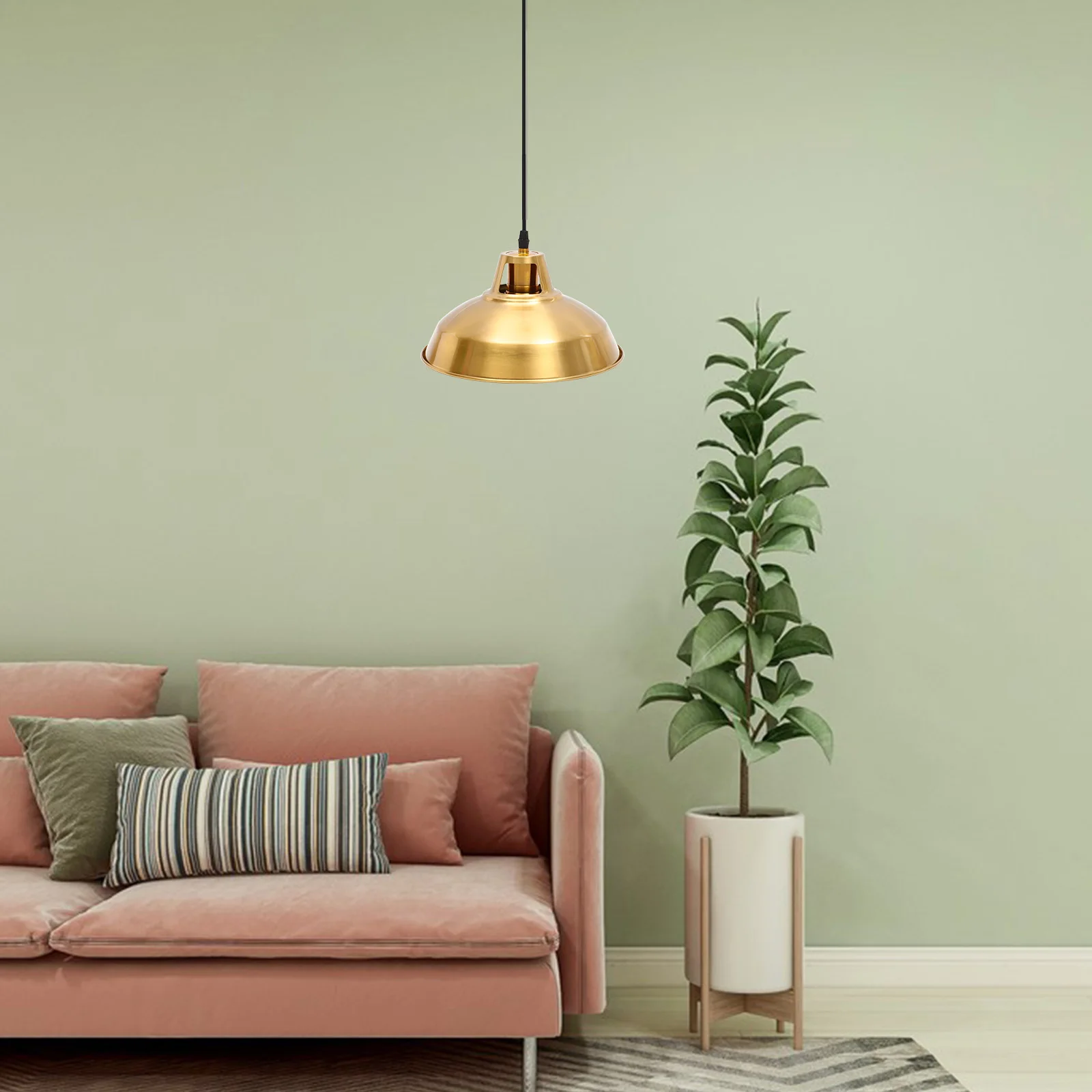 

Retro Industrial Gold Pendant Light 27CM Wrought Iron Hanging Hanging Lamp Lamp for Cafe Bedroom Living Room Decor