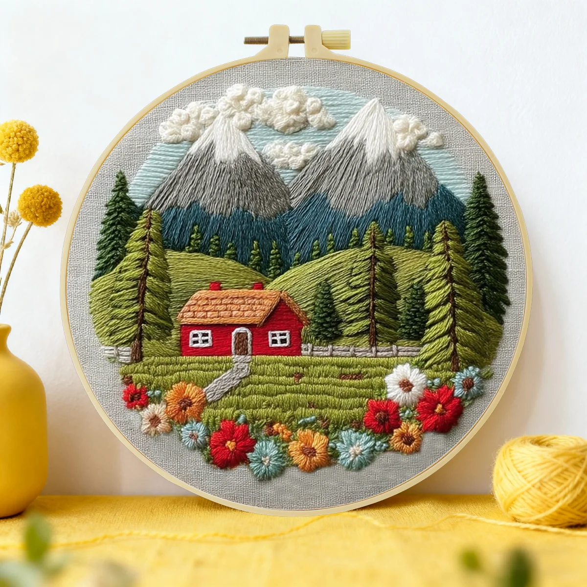 ThreadLux Kreuzstich-Set mit Fadenanleitung 30x40cm/11.8x15.7in Einfach zu befolgendes Weihnachtsgeschenk Familien-Dekorations-Kreuzstich-Set – Detail 1