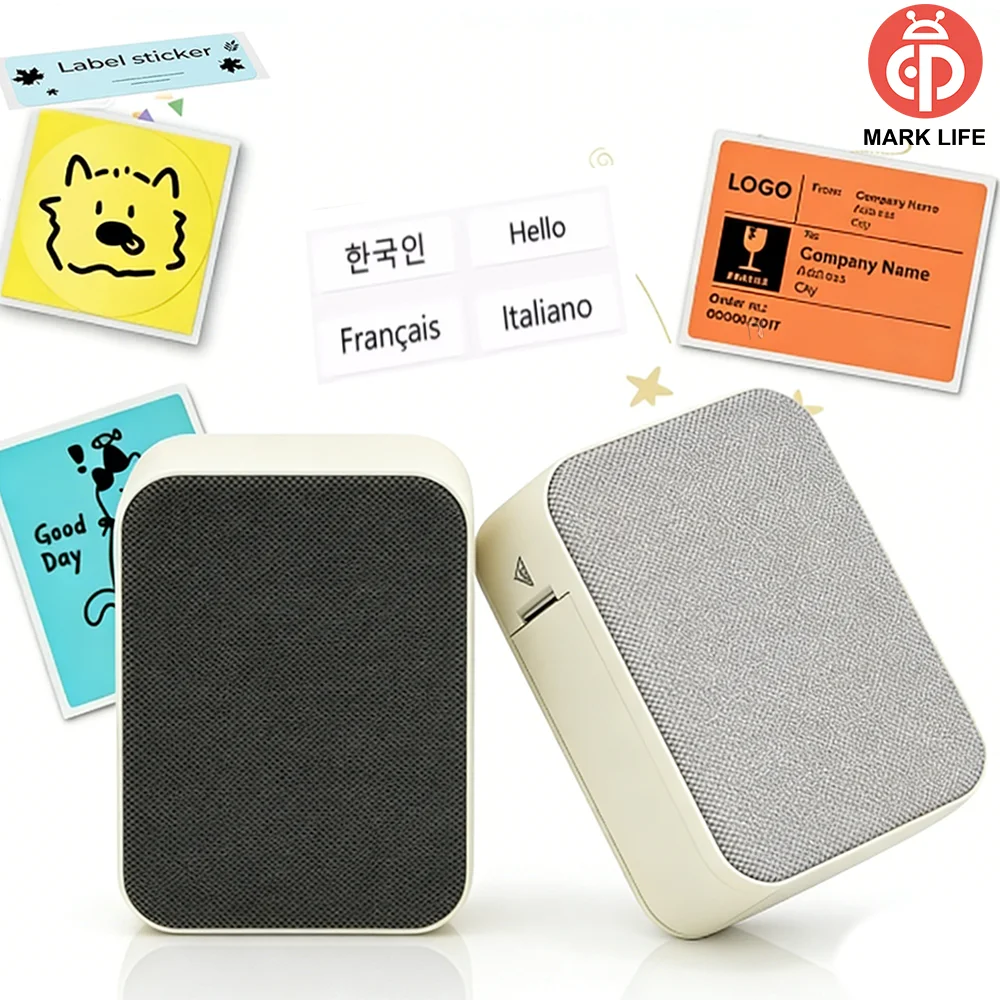 Marklife P15 Mini Protable Thermal Label Printer Bluetooth Thermal Label Printer Without Ink Tag Price Machine For Office School