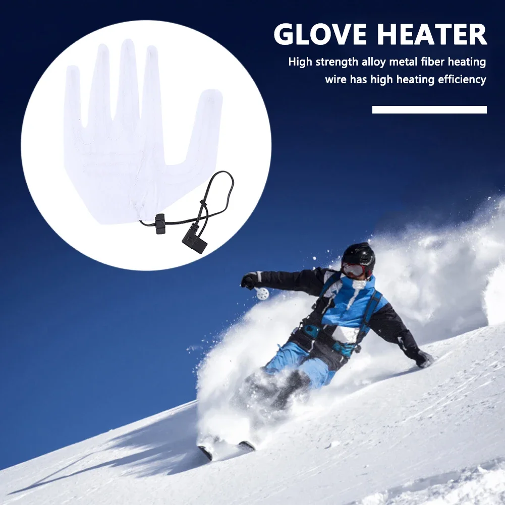 

Heating Pad Heated Gloves Pad Xmas Gift USB Heated Gloves Pad Winter Warm Five-Finger Gloves Heating Pad for Outdoor Ski Hiking
