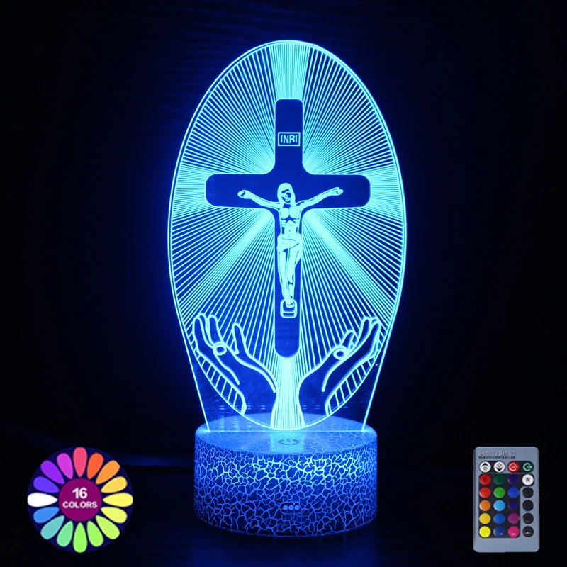 Jesús-Luz Led de noche para decoración de Iglesia, lámpara de la Virgen María alimentada por USB, lámpara de mesa para habitación, regalo Cristiano