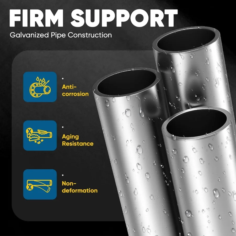 مظلة مرآب شديدة التحمل مقاس 10 × 20 قدم مع هيكل معزز لحماية المركبات الخارجية إطار معدني مجلفن بدون جدار جانبي #5