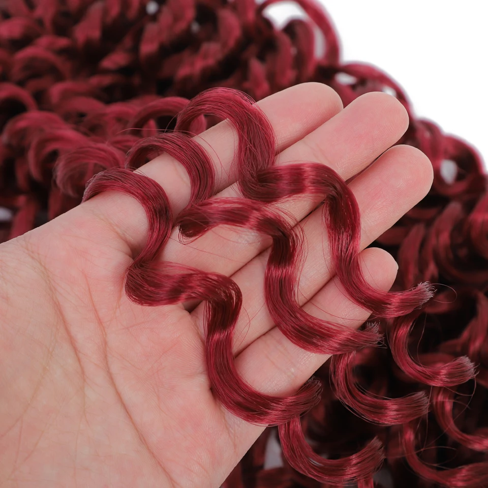 GoGo-Curly Crochet extensões de cabelo para mulheres negras, onda de água Crochet tranças, curto encaracolado, torção profunda, cabelo sintético, 14"