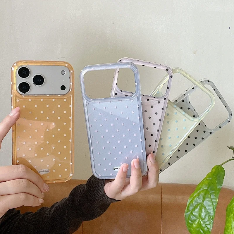 

Fashion Laser Color Polka Dot Cute Phone Cover For iPhone 17 Pro 16 15 14 Pro Max Protective Cover Shockproof Cases For iPhone 1