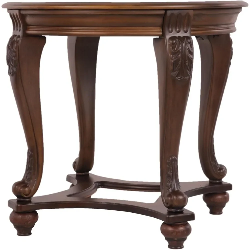 T499-6 Round End Table, 0, Dark Brown