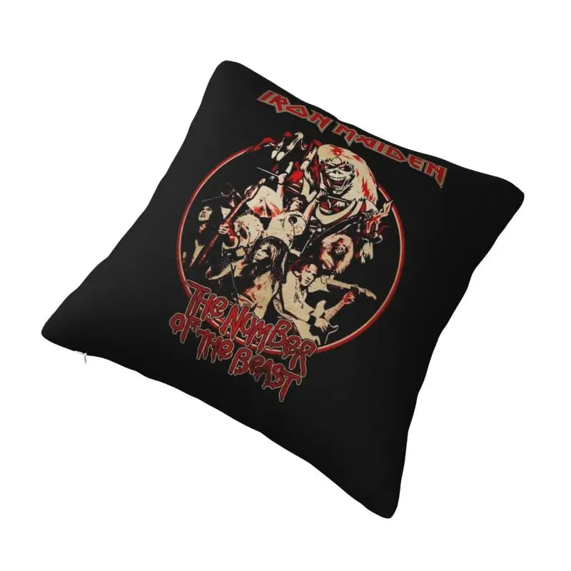 Custom Heavy Metal Maidens Pop Rock Iron Cushion Cover Velvet Nordic Throw Pillow