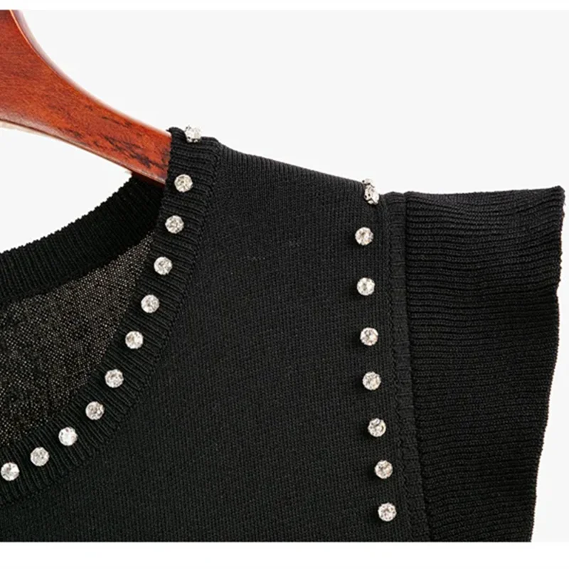 New Summer Women\'s Sleeveless Dress Elegant Fashion Casual Black A-line Skirt