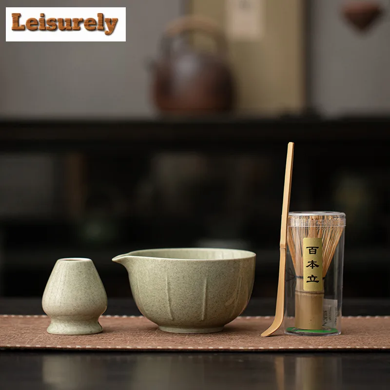 

Vertical Gradient Matcha Set Ceramic Tea Accessories Matcha Bowl Tea Ripped With Lei Baibenli Tea Spoon To Make A Stirring Tea