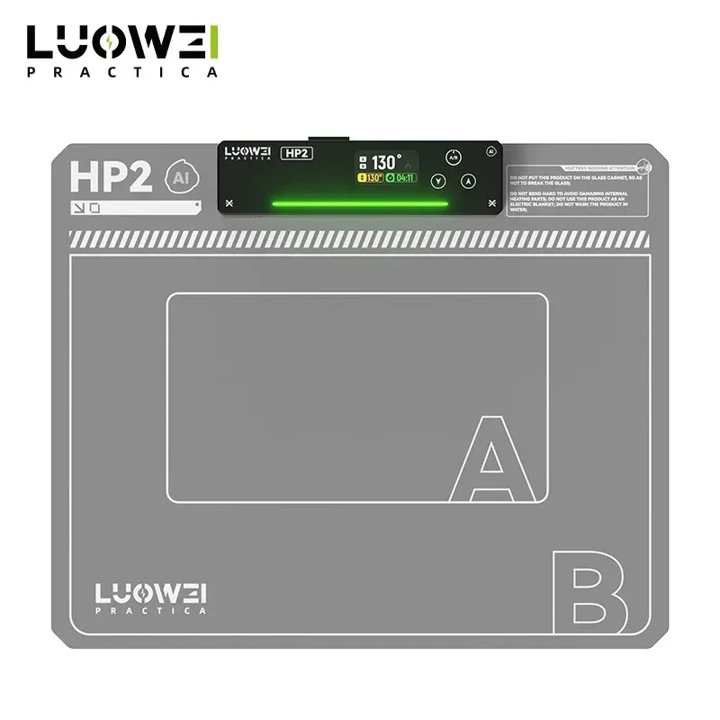 Luowei LW-HP2 Podkładka Grzewcza do Naprawy Ekranów LCD Dwuoblastna Regulowana Temperatura Silikonowa Mata do Naprawy Telefonów i Tabletów
