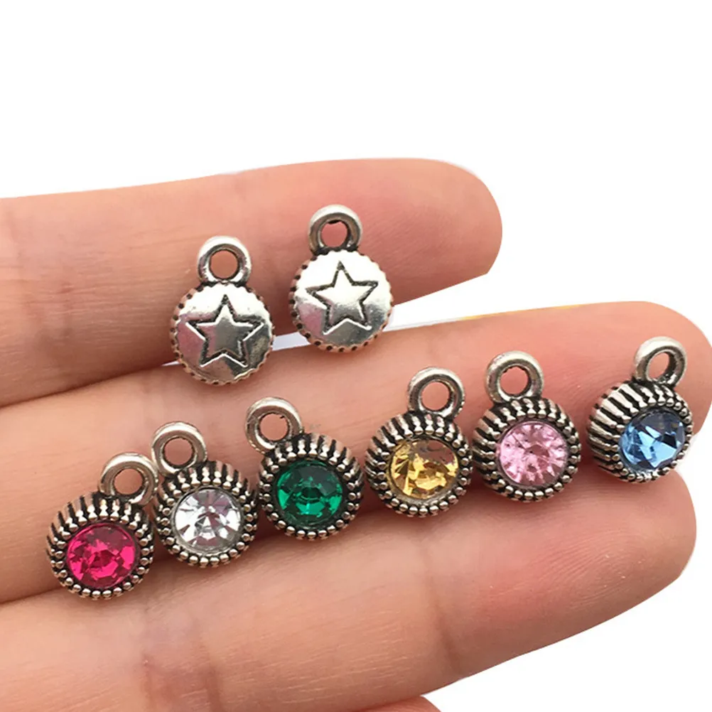 

30 шт. подвесок для изготовления украшений со стразами, из сплава, для самостоятельного изготовления, для ожерелий, серег, поделок, смешанные цвета, инкрустированные стразами