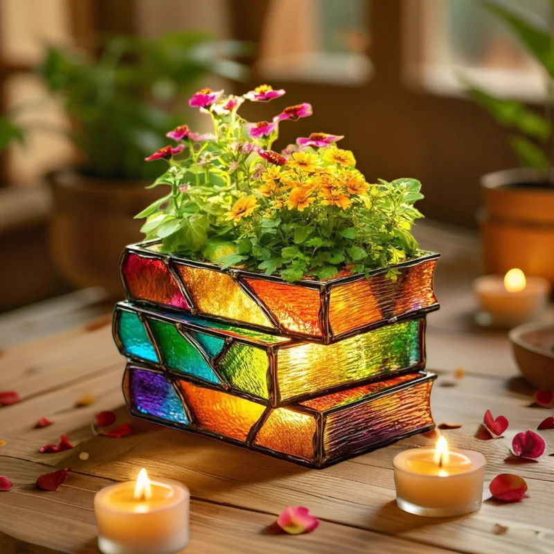 

Кашпо в виде книги для суккулентов и комнатных растений, декор для дома в стиле книги