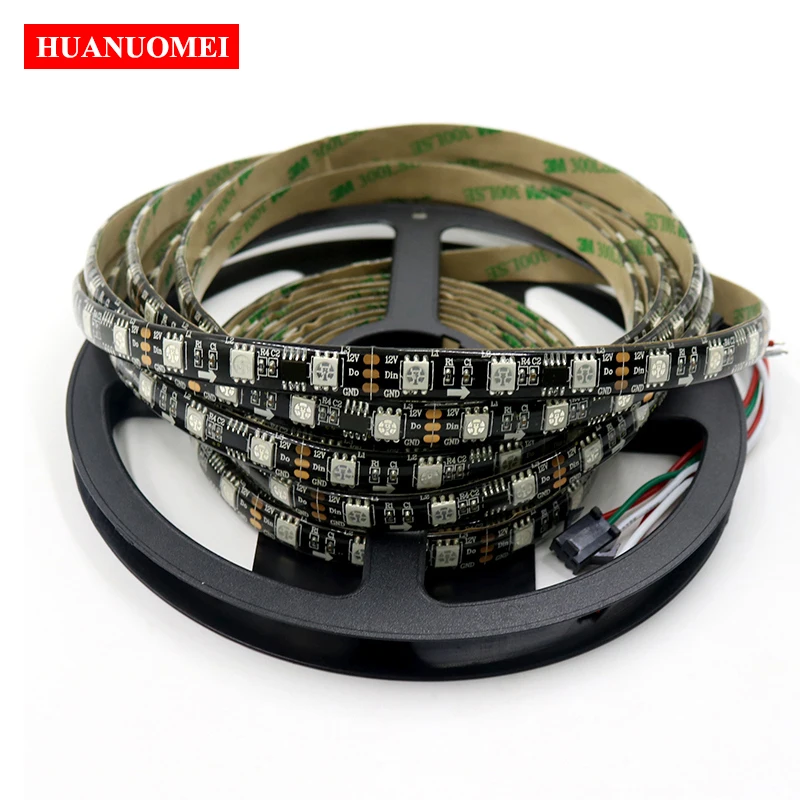 

5M 48LEDs/M WS2811 5050 SMD RGB Pixel LED Strip Light 12V IP65 Waterproof Flexible Tape Outdoor Addressable Black PCB TV Lamps