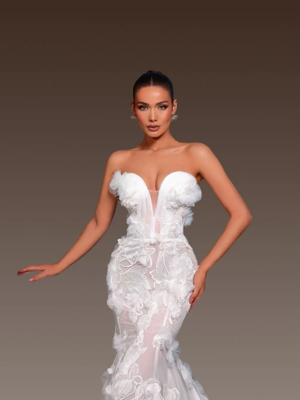 클래식 스윗하트 웨딩 드레스 우아한 인어 신부 가운 매력적인 레이스 아플리케 바닥 길이 맞춤형