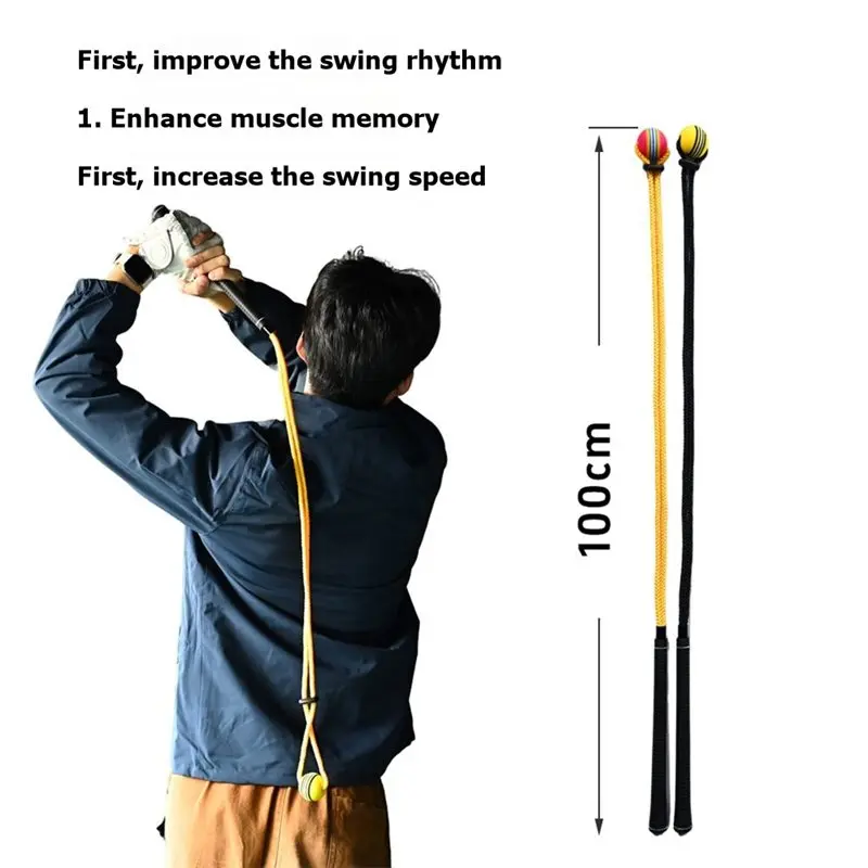 【Price Drop !!】Golf Rope Swing Trainer Aid-Warm-Up For Stronger Swings-Elevate Speed Tempo Flexibility All-Level