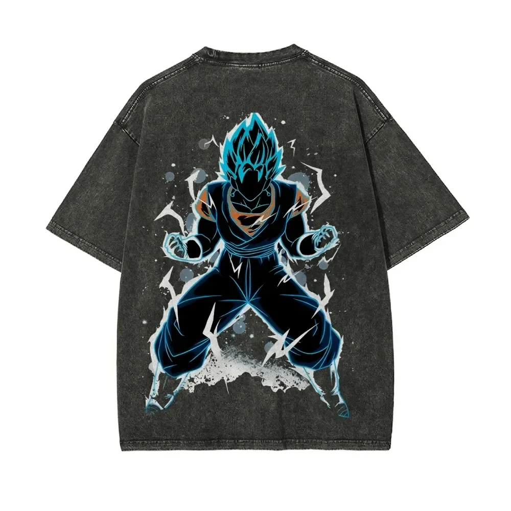 

Dragon Ball Printed Short Sleeve T-Shirt Casual Summer Wear Men's Street Clothing Men's T-Shirt Washed and Old Comfortable Pop