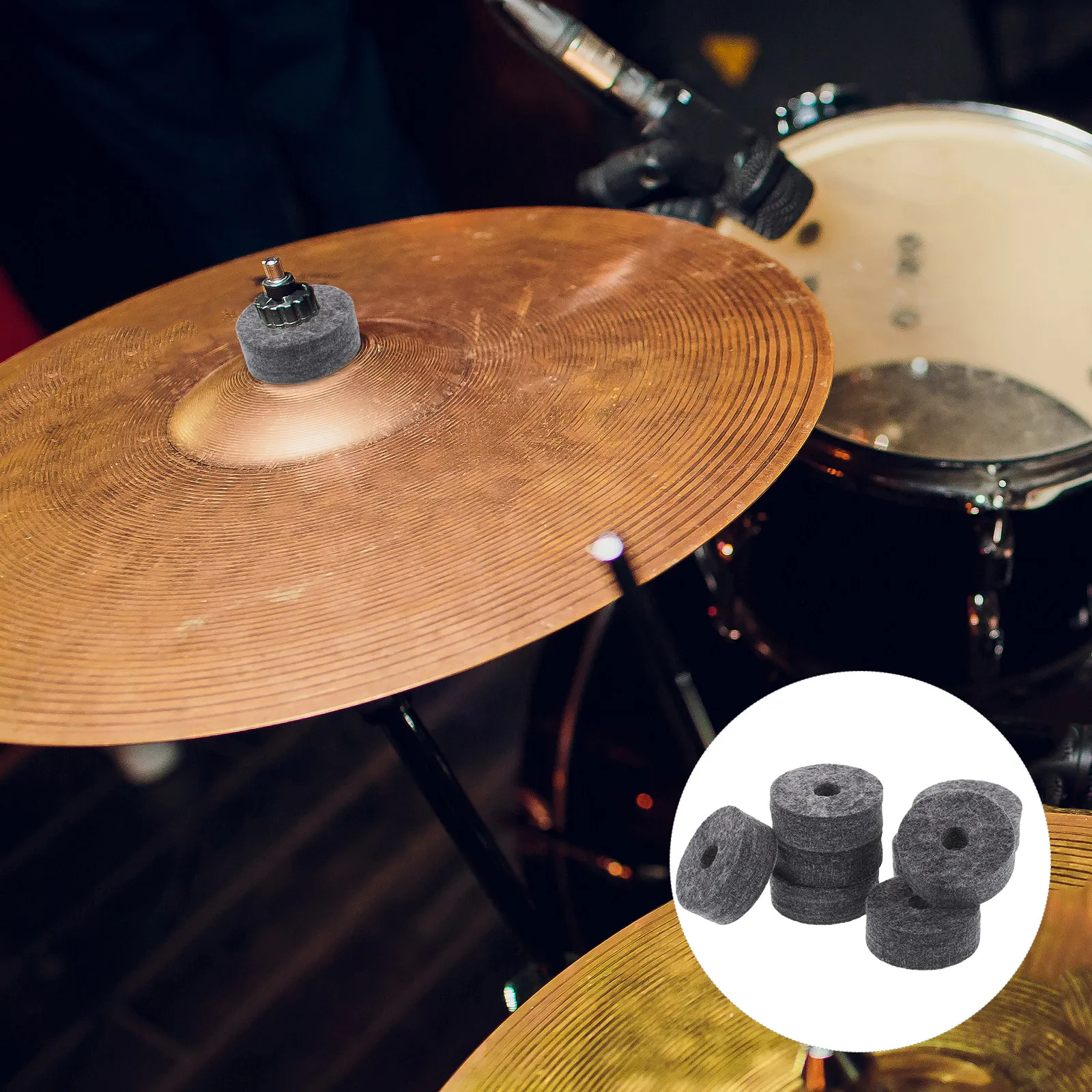 

Набор из 8 войлочных накладок для барабанных тарелок: премиум-качество, снижение резонанса, надежная фиксация, универсальная совместимость для всех комплектов
