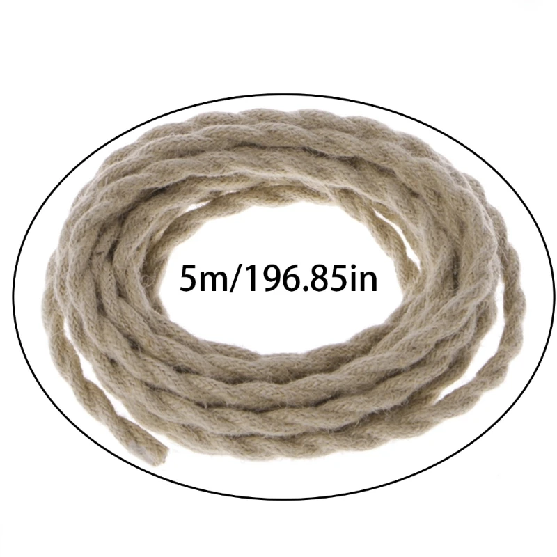 5 Meters 2x0.75 Vintage Rope Twisted Electric Wire Retro DIY Hemp Braided Electr Dropshipping