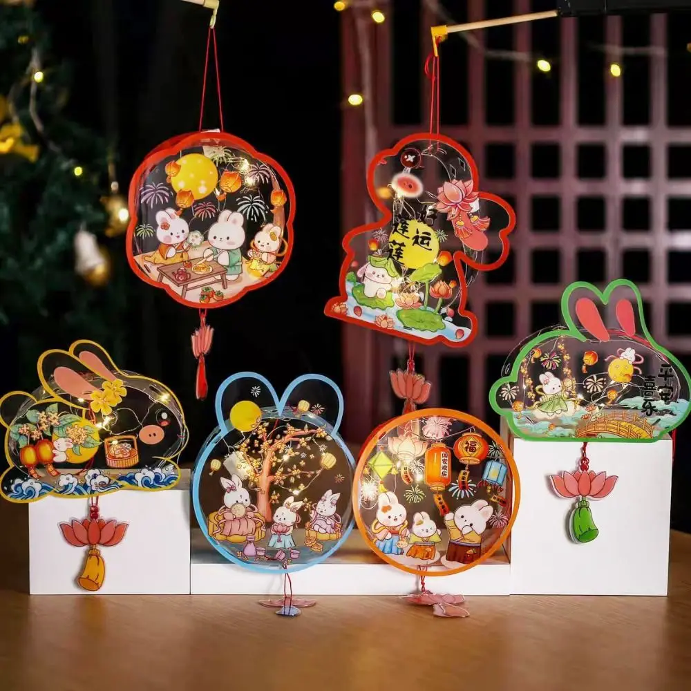 DIY Material Bag Mid-Autumn Festival Lantern DIY Glowing Handmade Handheld Rabbit Lantern Chinese Style Luminous