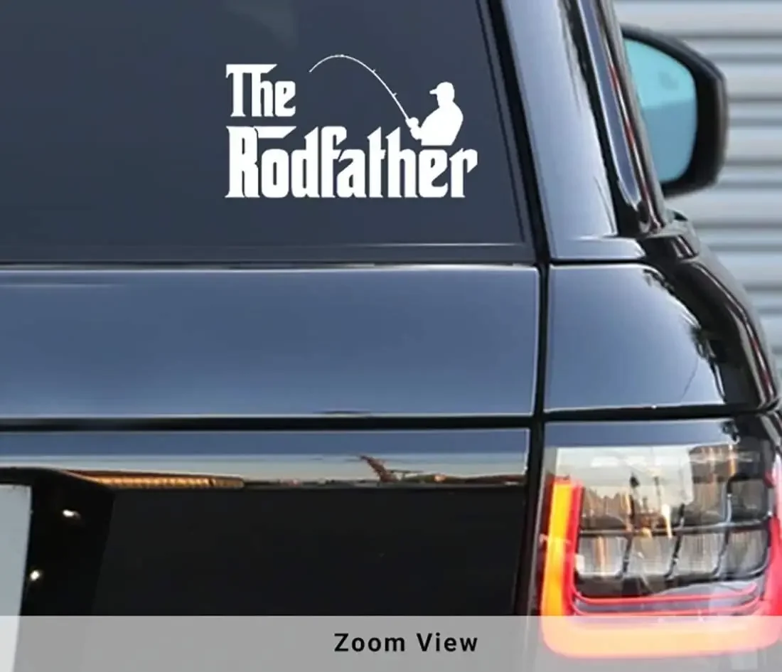 

1PC Fishing Rodfather Vinyl Decals Stickers for Cars, Van, Trucks, Laptop