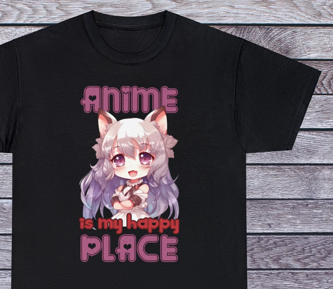 My Happy Place T Shirt Anime Tee Manga Japan Clothing Cosplay